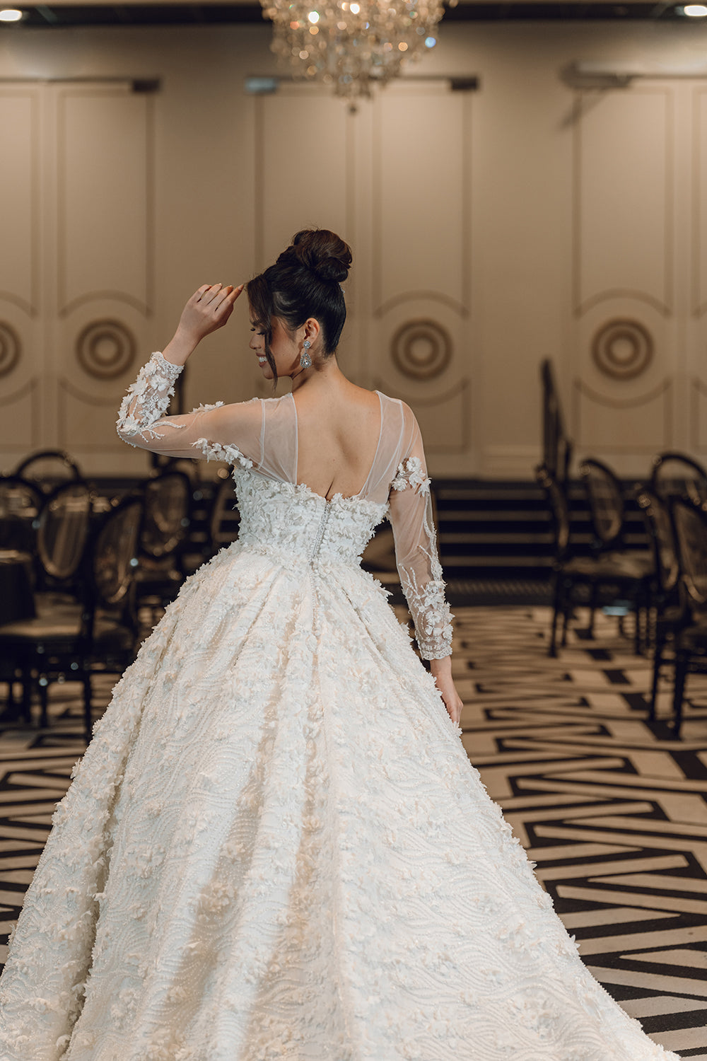 CAPUCINE-Ballgown Wedding Dress back side half look 