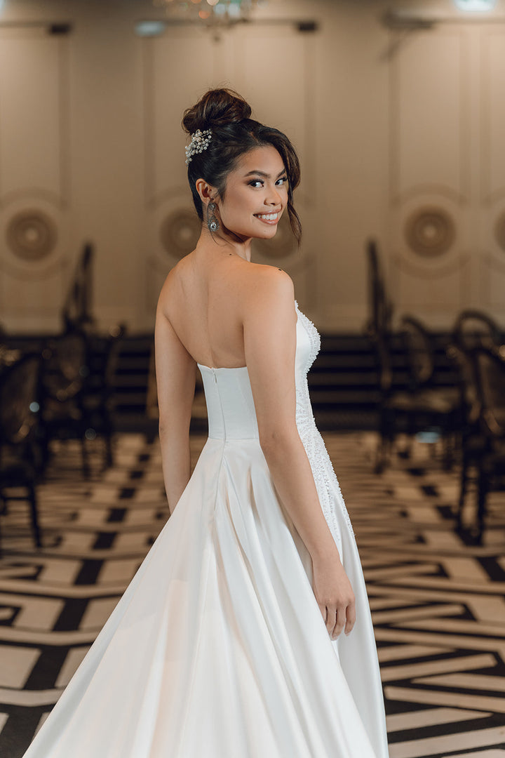 Crocus-Mermaid Style Wedding Dress back-side look 