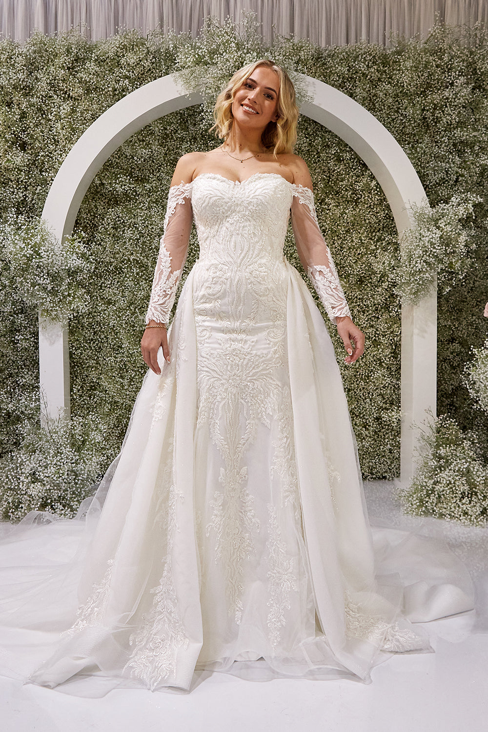 Clementine-Fit and Flare Wedding Dress Full Front look 