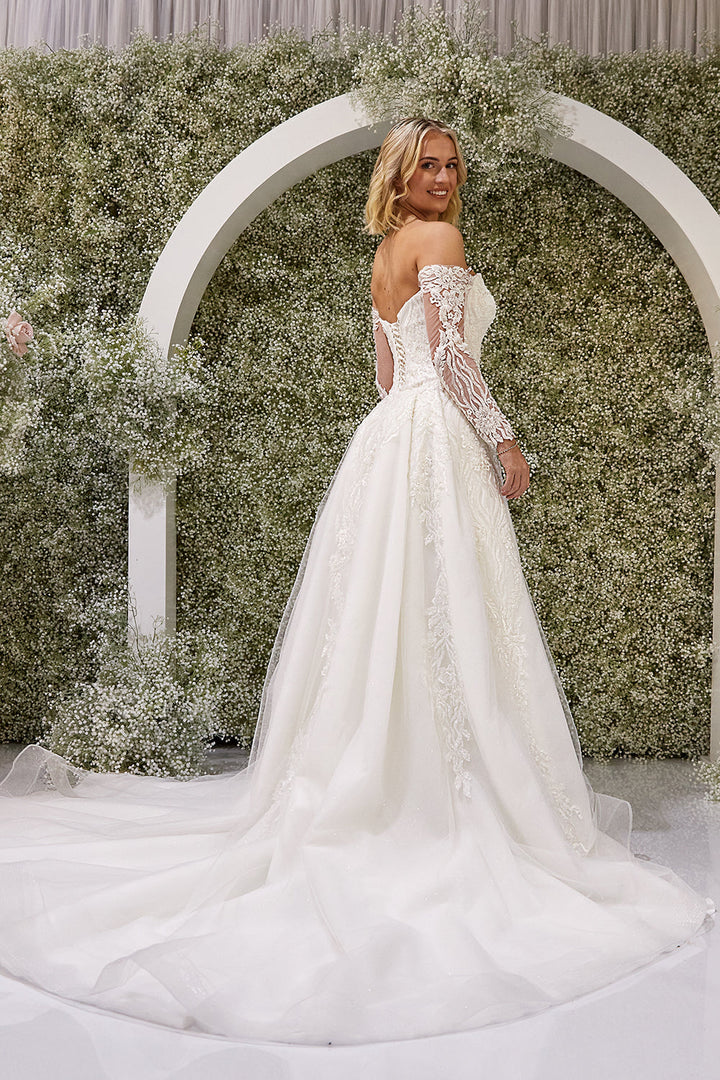 Clementine-Fit and Flare Wedding Dress side look 