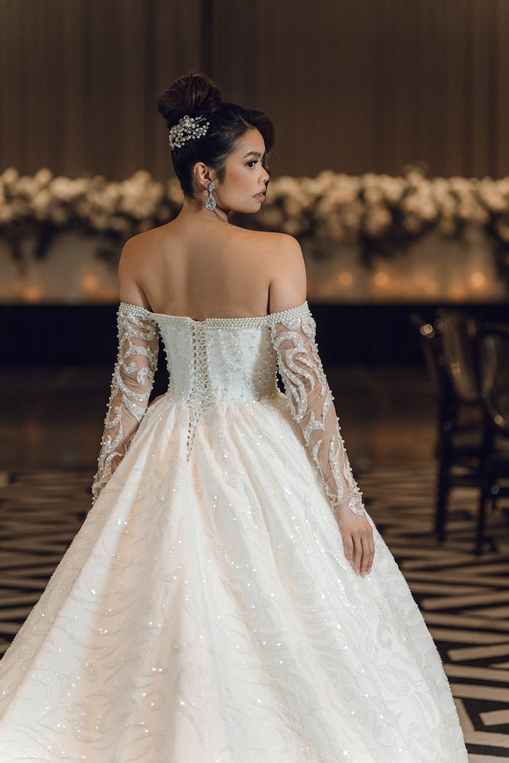 Gardenia-Ballgown Wedding Dress back look 