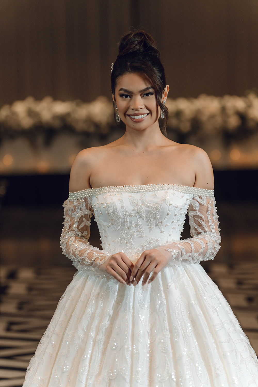 Gardenia-Ballgown Wedding Dress half front look 