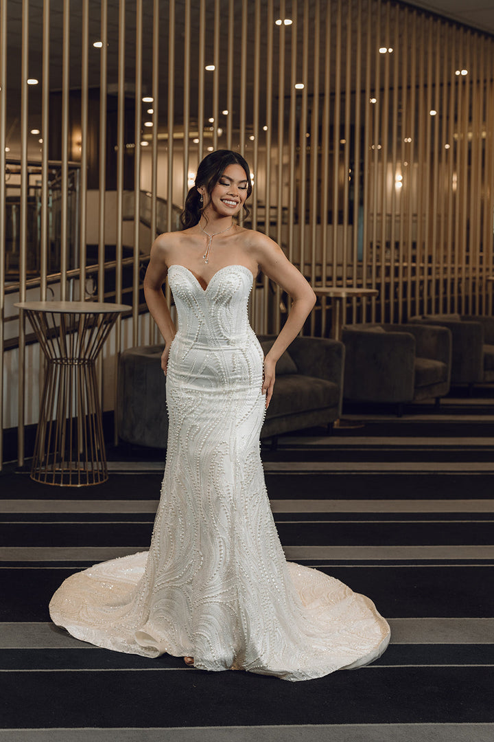 Nataly-Fit and Flare Wedding Dress full front look 