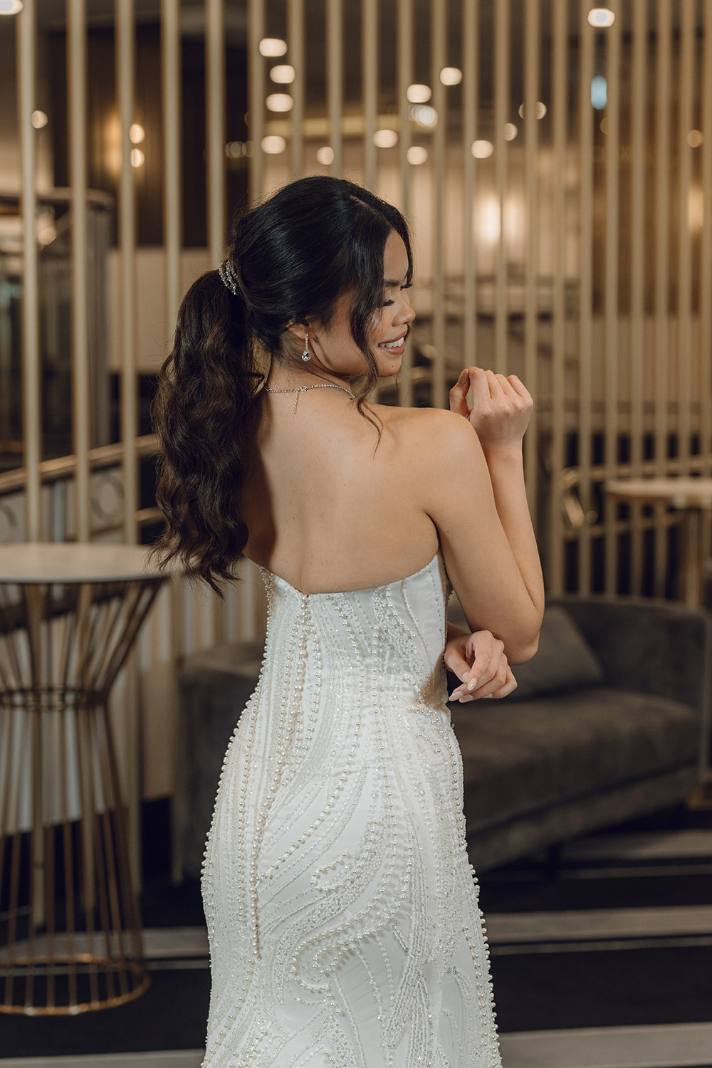 Nataly-Fit and Flare Wedding Dress back look 