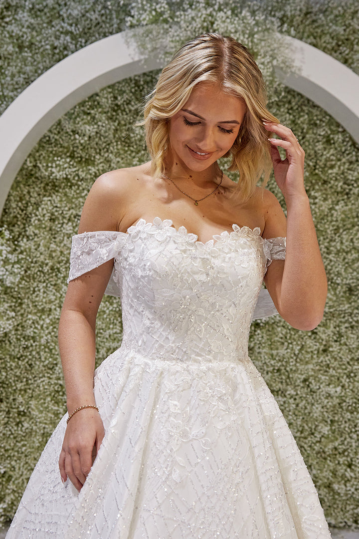 Rosalia-A line style wedding dress half front look 